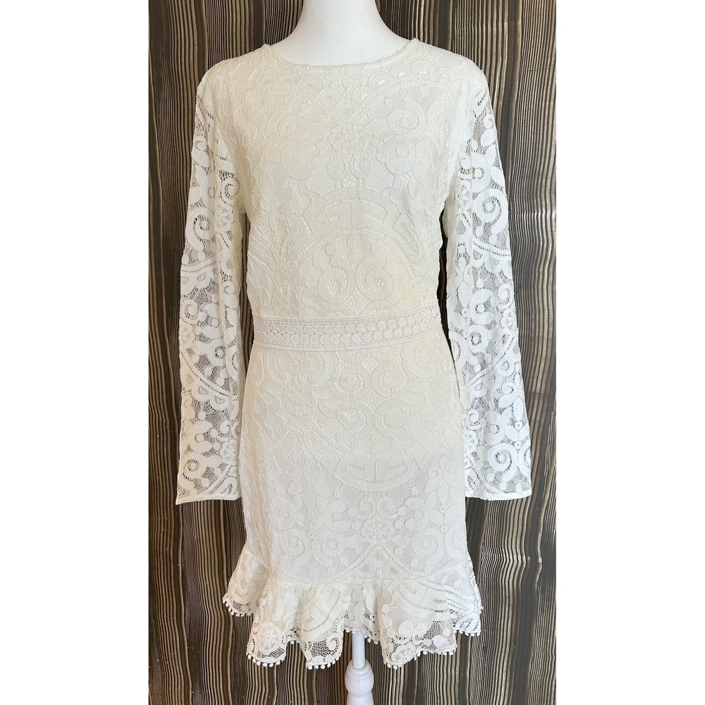 Two Sisters Ivory Lace Overlay Dress Sz 6 Open Back Bridal Initiation Fairy NWT